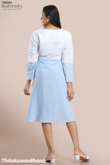 Tendenza Color Block Lace Up Maternity Dress