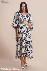 Tendenza Front Buttoned Kaftan Maternity Dress