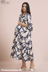 Tendenza Front Buttoned Kaftan Maternity Dress