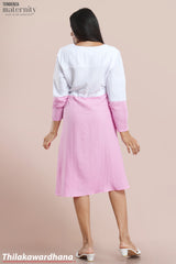 Tendenza Color Block Lace Up Maternity Dress