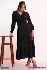 Tendenza Noir Charm Smocked Dress