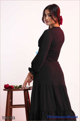 Tendenza Noir Charm Smocked Dress