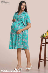 Tendenza Shoulder Smocked Maternity Dress