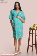 Tendenza Shoulder Smocked Maternity Dress
