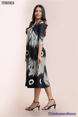 Tendenza Monochrome Mirage Midi Dress