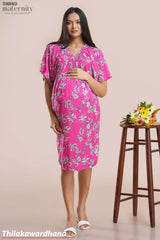 Tendenza Shoulder Smocked Maternity Dress