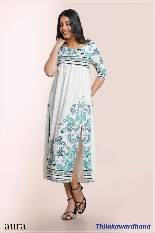 Aura Turquoise Paisley Elegance Dress
