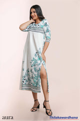 Aura Turquoise Paisley Elegance Dress