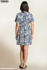 Tendenza Kimono Sleeve Draped Mini Dress