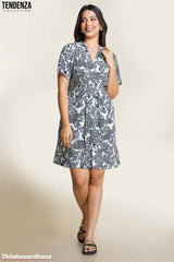 Tendenza Kimono Sleeve Draped Mini Dress