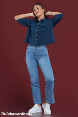 High-Waisted Straight Light Washed Jean