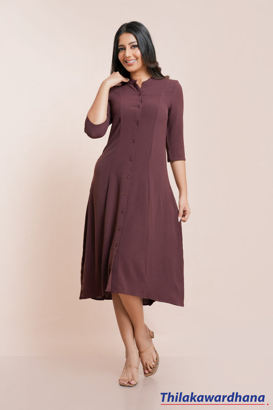 Tendenza Chinese Collared Midi Dress