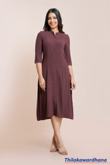 Tendenza Chinese Collared Midi Dress