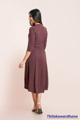 Tendenza Chinese Collared Midi Dress