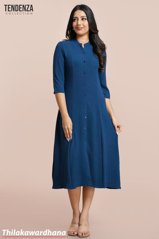 Tendenza Chinese Collared Midi Dress