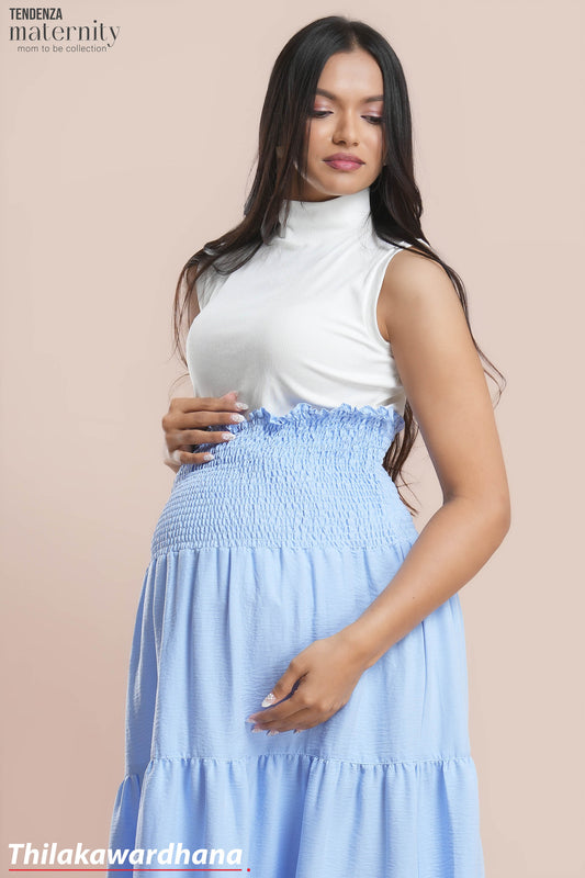 Tendenza Smocking Long Maternity Skirt