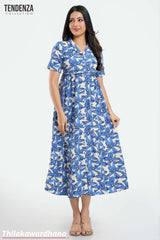 Tendenza Lapel Collar Maxi Dress