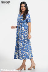 Tendenza Lapel Collar Maxi Dress