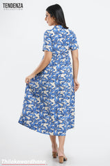 Tendenza Lapel Collar Maxi Dress