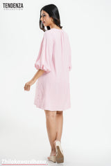 Aura Teal Balloon Sleeve Shirt Dress