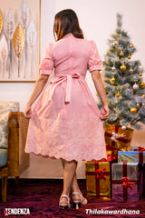 Tendenza Petale De Rose Embroidered Midi Dress