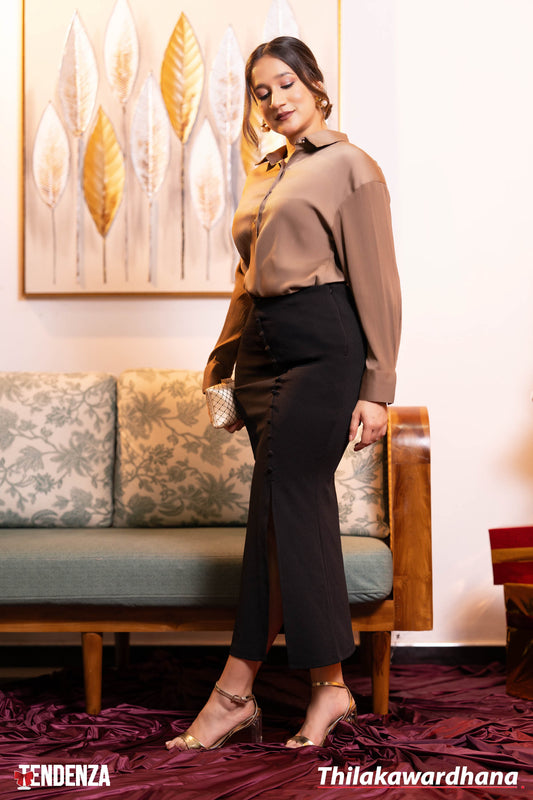 Tendenza Side Slit Mermaid Tight Skirt