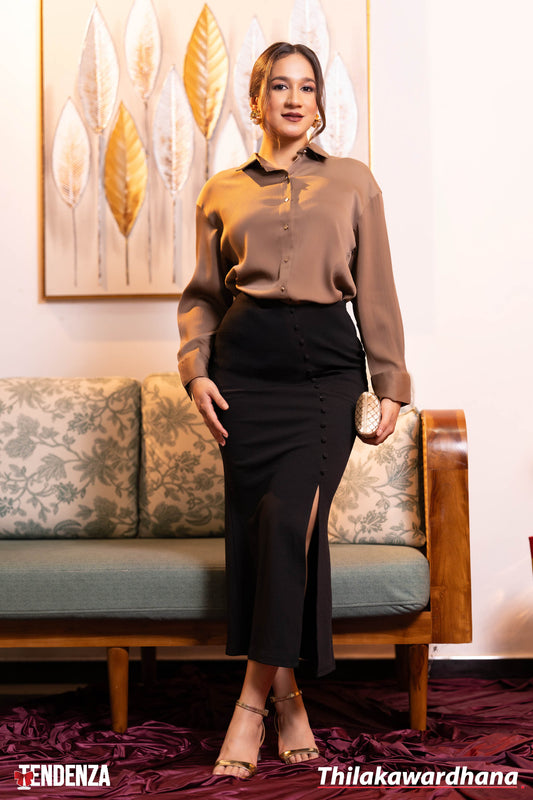 Tendenza Side Slit Mermaid Tight Skirt