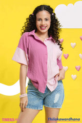 Tendenza Teen Two Tone Oversized Shirt