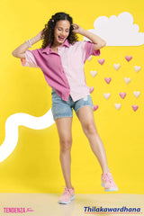 Tendenza Teen Two Tone Oversized Shirt