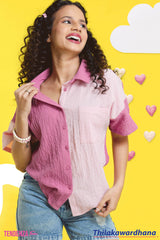 Tendenza Teen Two Tone Oversized Shirt