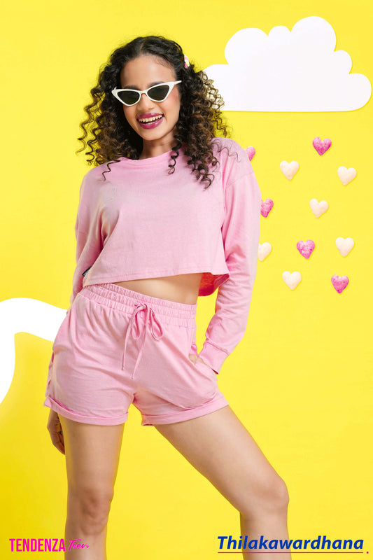 Tendenza Teen Crop Hoodie With Short