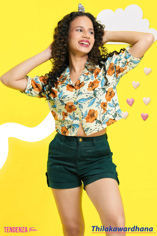 Tendenza Teen Printed Crop Top