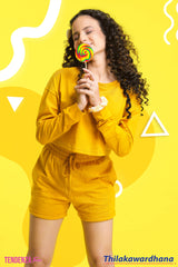 Tendenza Teen Crop Hoodie With Short