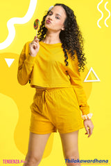 Tendenza Teen Crop Hoodie With Short