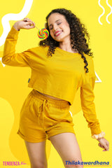 Tendenza Teen Crop Hoodie With Short