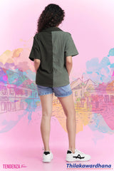 Tendenza Teen Two Tone Oversized Shirt