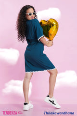 Tendenza Teen Lace Detail Kimono Mini Dress