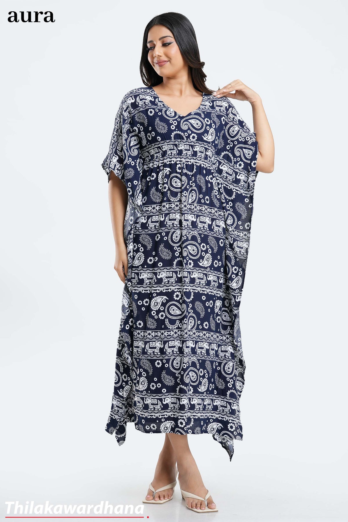 Aura V Neckline Kaftan Dress