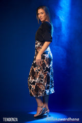 Tendenza Abstract Wrap Midi Dress