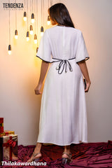 Tendenza Contrast Binding Flared Maxi Dress
