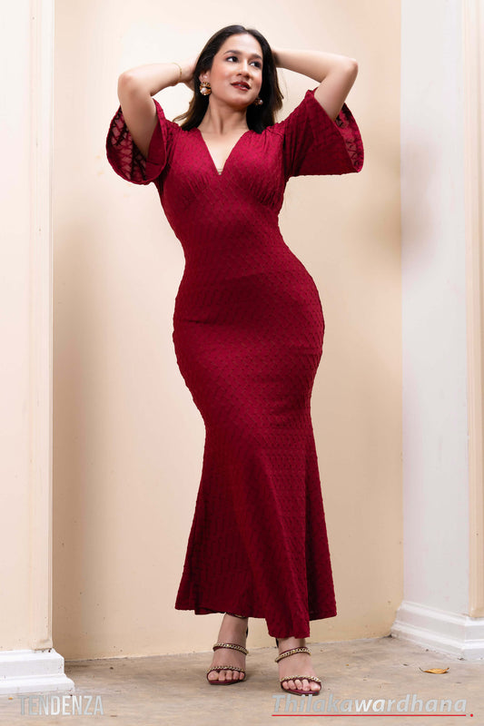 Tendenza V Neck Mermaid Evening Gown