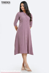 Tendenza Chinese Collared Midi Dress