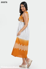 Aura Abstract Printed Maxi Dress