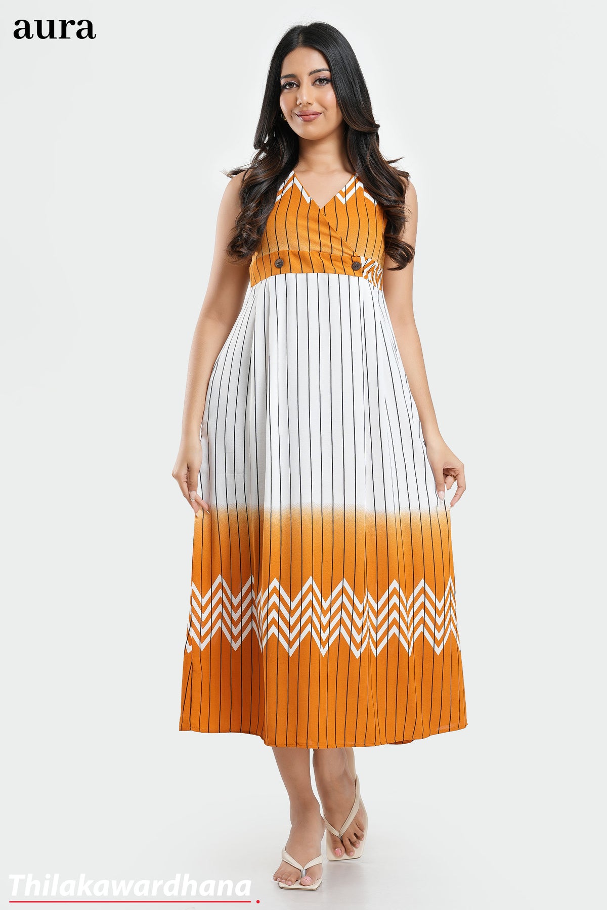 Aura Abstract Printed Maxi Dress