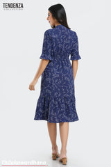 Tendenza Tie Front Ruffled Midi Dress