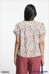 Tendenza Puff Sleeve Floral Printed Top