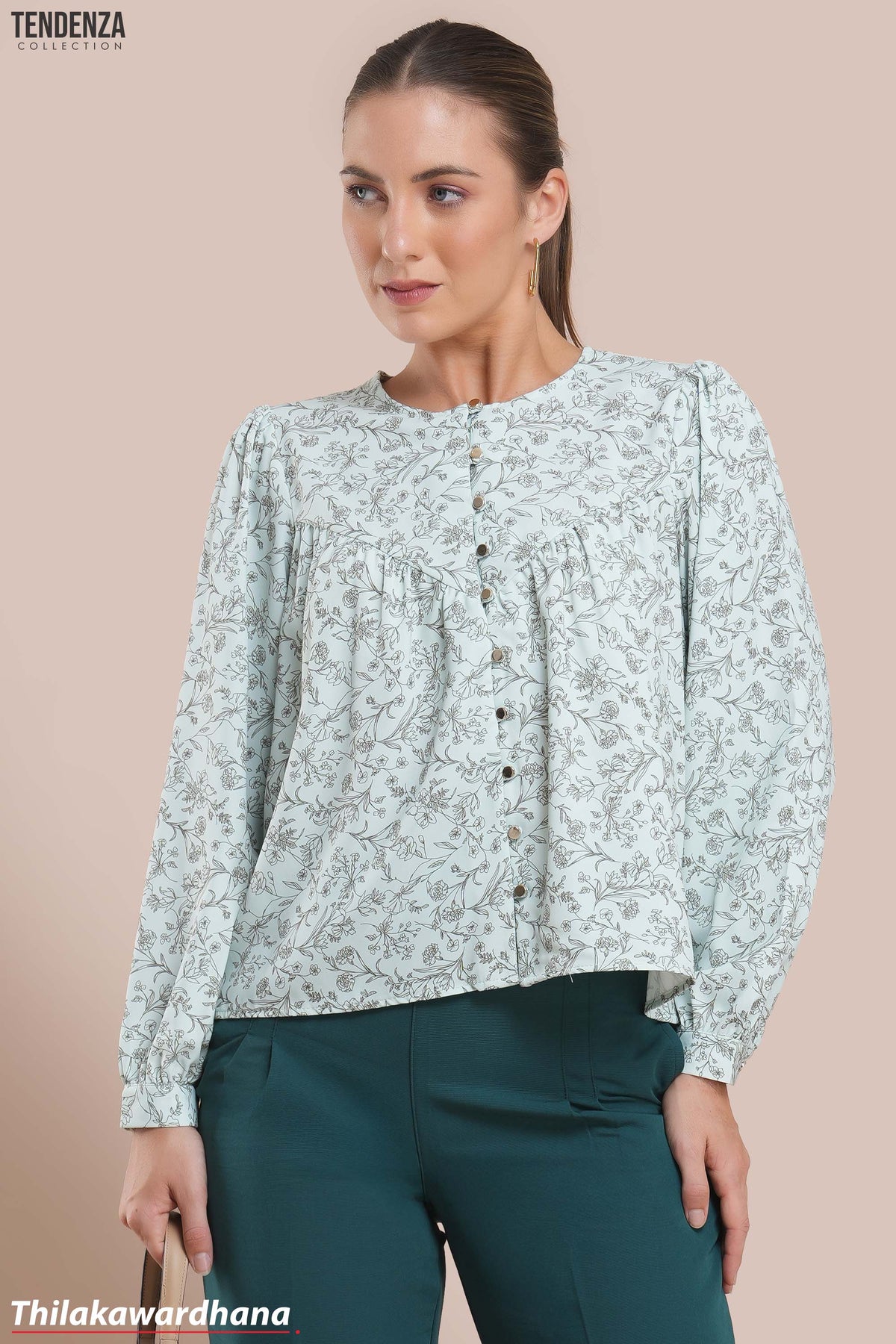 Tendenza Botanic Charm Button Down Top