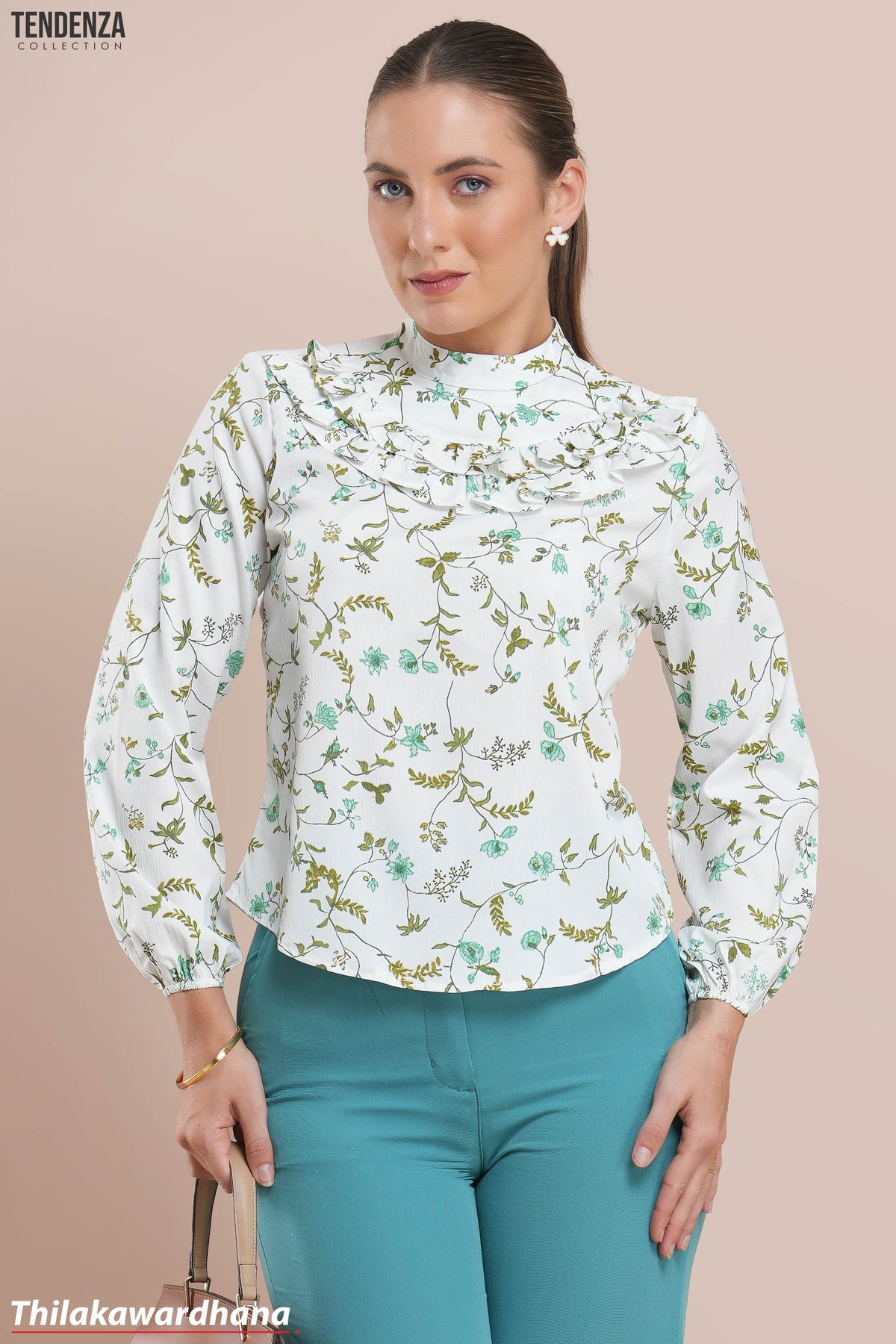 Tendenza Frill Detailed Long Sleeve Top