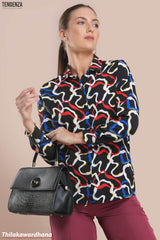 Tendenza Electric Maze Dropped Shoulder Top