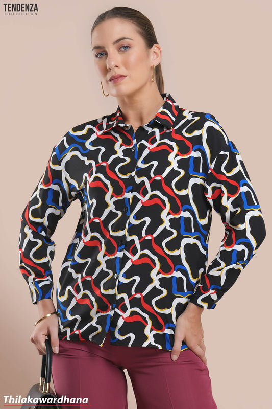 Tendenza Electric Maze Dropped Shoulder Top